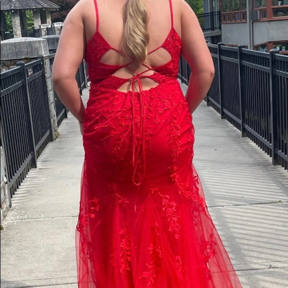 Beautiful Red Prom Dress with Corset Back